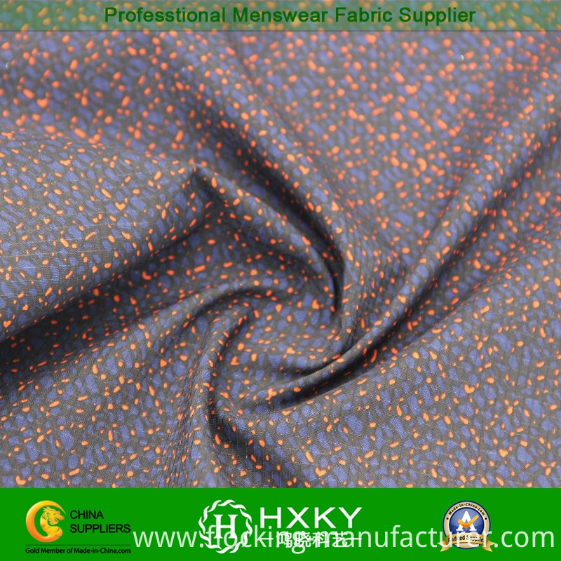 Corroding Hole Processing with Printed Polyester Fabric for Men's Jacket